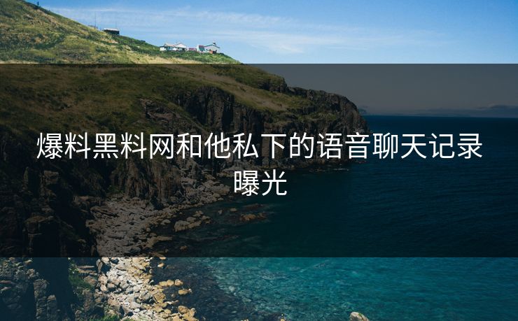 爆料黑料网和他私下的语音聊天记录曝光