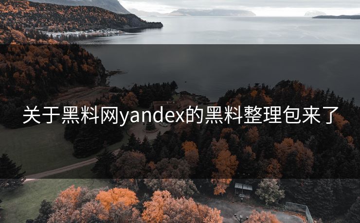 关于黑料网yandex的黑料整理包来了