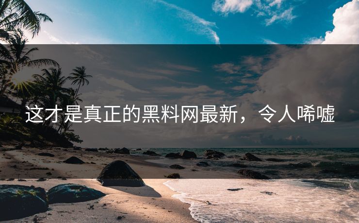这才是真正的黑料网最新，令人唏嘘