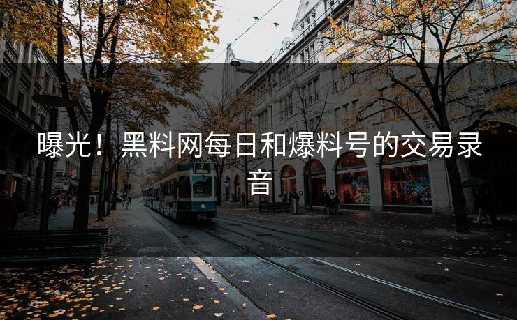 曝光！黑料网每日和爆料号的交易录音